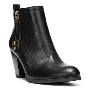 BLK LTR Franco Sarto Ankle Zip Booties Classic Western Moto Grunge Punk Goth 7.5